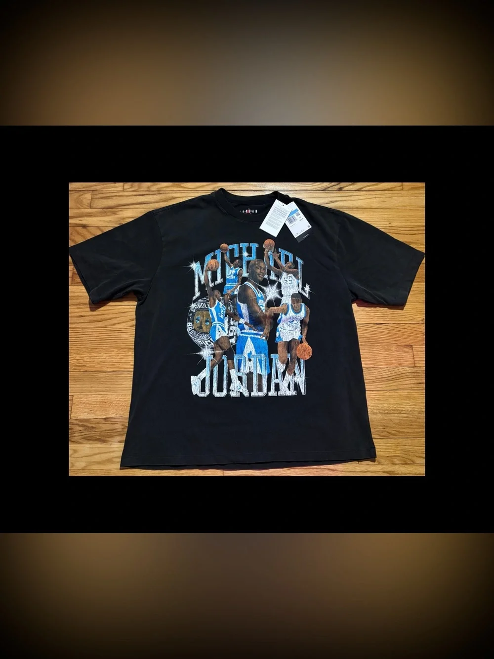Jordan OVERSIZED FIT T-Shirt Men’s sz Retro faded Graphic of MICHAEL AT UNC NEW